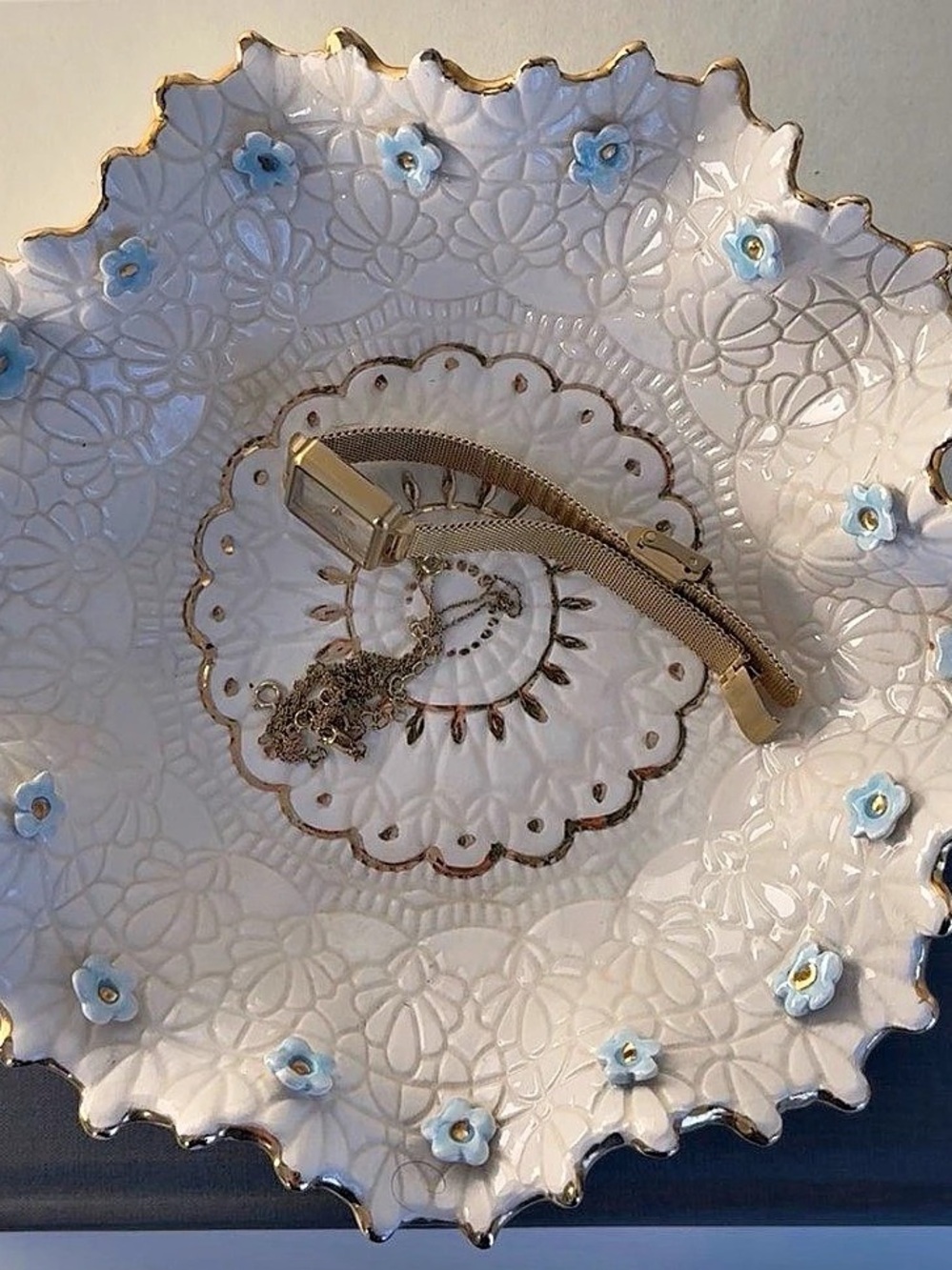 Dresden-Style Lace Bowl | Handmade Pottery